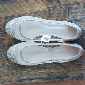 David's Bridal nude sequin flats New.    size 10